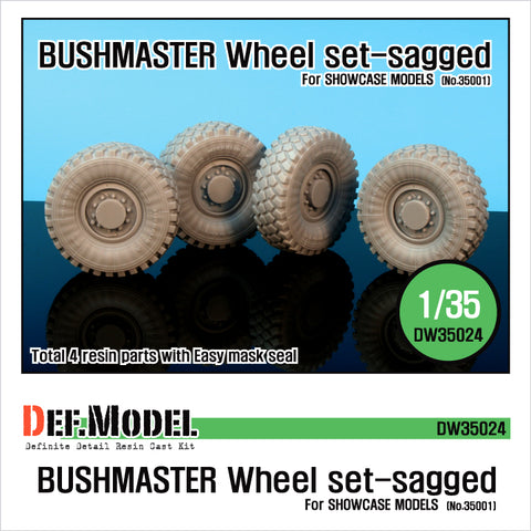DEFモデル DW35024 1/35 現用 オーストラリア ブッシュマスター 装輪装甲車 自重変形タイヤセット(ショーケースモデル 35001用)(4個入り,マスキングシール付き)