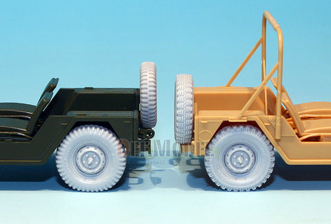 DEFモデル DW35039 1/35 現用 イスラエル M151 シミラ 小型四輪駆動車 自重変形タイヤセット(タミヤ/アカデミー用)(4個+スペアタイヤ1個入り,マスキングシール付き)