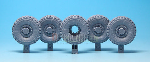 DEFモデル DW35054 1/35 現用 アメリカ M-ATV MRAP 自重変形タイヤセット(16.00xR20)(パンダホビー PH35001用)(2種各2個+スペアタイヤ1個入り,マスキングシール付き)