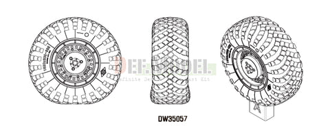 DEFモデル DW35057 1/35 現用 ソビエト/ロシア スカッドB 搭載 MAZ-543 自重変形タイヤセット(2)(ドラゴン用)(右側用2種計4個,左側用2種計4個入り,マスキングシール付き)