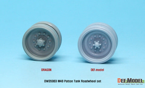 DEFモデル DW35063 1/35 現用 アメリカ M48 戦車 転輪セット(M47(イタレリ)/M48/M60/M88(AFVクラブ) に対応)(14セット入り,マスキングテンプレート付き)