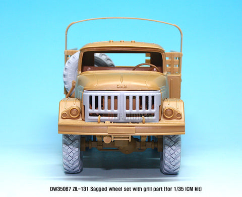 DEFモデル DW35067 1/35 現用 ソビエト/ロシア ZIL-131 トラック 自重変形タイヤセット(ICM用)(6種各1個+スペアタイヤ1個入り,マスキングシール付き)(フロントグリル修正パーツ付き)