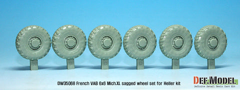 DEFモデル DW35068 1/35 現用 フランス VAB 装甲車 自重変形タイヤセット(1)(ミシュランXL)(エレール用)(6種各1個,マスキングシール付き)