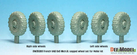 DEFモデル DW35068 1/35 現用 フランス VAB 装甲車 自重変形タイヤセット(1)(ミシュランXL)(エレール用)(6種各1個,マスキングシール付き)