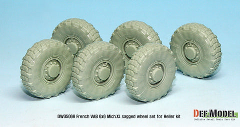 DEFモデル DW35068 1/35 現用 フランス VAB 装甲車 自重変形タイヤセット(1)(ミシュランXL)(エレール用)(6種各1個,マスキングシール付き)