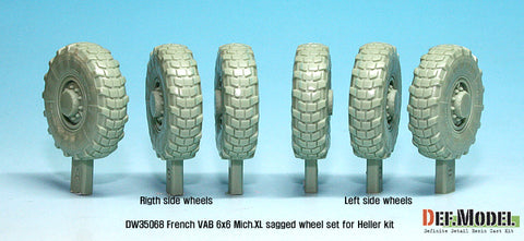 DEFモデル DW35068 1/35 現用 フランス VAB 装甲車 自重変形タイヤセット(1)(ミシュランXL)(エレール用)(6種各1個,マスキングシール付き)