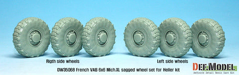 DEFモデル DW35068 1/35 現用 フランス VAB 装甲車 自重変形タイヤセット(1)(ミシュランXL)(エレール用)(6種各1個,マスキングシール付き)
