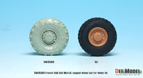DEFモデル DW35068 1/35 現用 フランス VAB 装甲車 自重変形タイヤセット(1)(ミシュランXL)(エレール用)(6種各1個,マスキングシール付き)