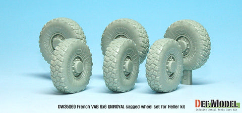 DEFモデル DW35069 1/35 現用 フランス VAB 装甲車 自重変形タイヤセット(2)(ユニロイヤル)(エレール用)(6種各1個,マスキングシール付き)