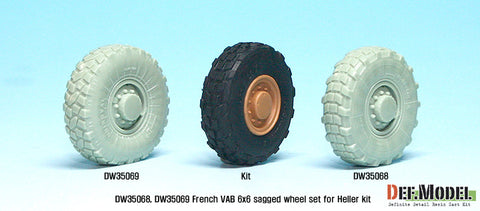 DEFモデル DW35069 1/35 現用 フランス VAB 装甲車 自重変形タイヤセット(2)(ユニロイヤル)(エレール用)(6種各1個,マスキングシール付き)