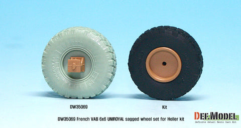 DEFモデル DW35069 1/35 現用 フランス VAB 装甲車 自重変形タイヤセット(2)(ユニロイヤル)(エレール用)(6種各1個,マスキングシール付き)