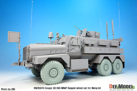 DEFモデル DW35074 1/35 現用 アメリカ クーガー 6X6 MRAP 自重変形タイヤセット(モンモデル用)(3種各2個+スペアタイヤ2個入り,マスキングシール付き)