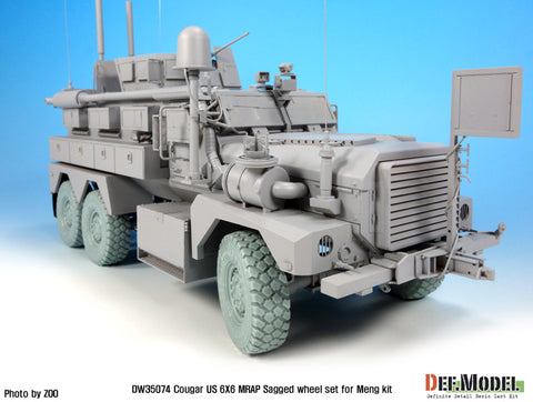 DEFモデル DW35074 1/35 現用 アメリカ クーガー 6X6 MRAP 自重変形タイヤセット(モンモデル用)(3種各2個+スペアタイヤ2個入り,マスキングシール付き)