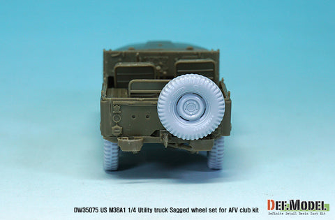 DEFモデル DW35075 1/35 現用 アメリカ M38A1 小型四輪車 自重変形タイヤセット(AFVクラブ/スカイボウ用)(4個+スペアタイヤ1個入り,マスキングシール付き)