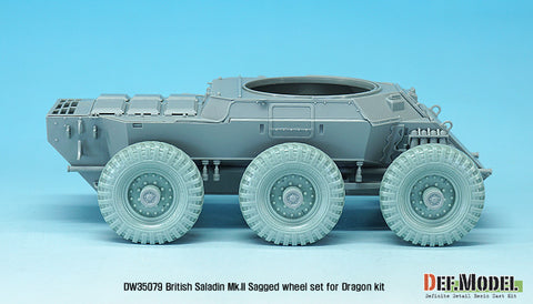 DEFモデル DW35079 1/35 現用 イギリス サラディンMk.II 装甲車 自重変形タイヤセット(ドラゴン用)(3種各2個,マスキングシール付き)