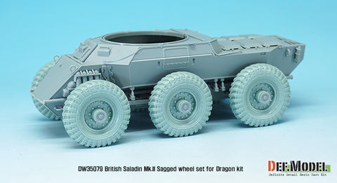 DEFモデル DW35079 1/35 現用 イギリス サラディンMk.II 装甲車 自重変形タイヤセット(ドラゴン用)(3種各2個,マスキングシール付き)