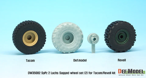 DEFモデル DW35082 1/35 現用 ドイツ SpPz2 ルクス 8輪装甲車 自重変形タイヤセット(2)(ミシュランXL)(タコム/レベル用)(4種各2個,マスキングシール付き)
