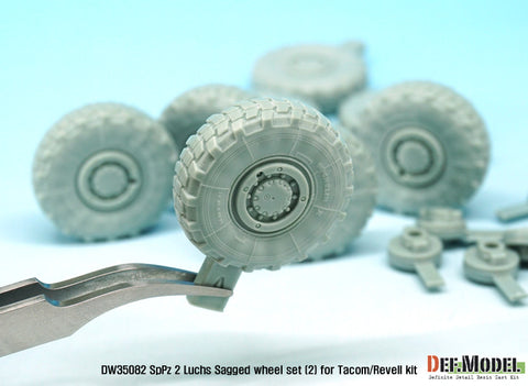 DEFモデル DW35082 1/35 現用 ドイツ SpPz2 ルクス 8輪装甲車 自重変形タイヤセット(2)(ミシュランXL)(タコム/レベル用)(4種各2個,マスキングシール付き)