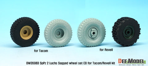 DEFモデル DW35083 1/35 現用 ドイツ SpPz2 ルクス 8輪装甲車 自重変形タイヤセット(3)(ピレリ)(タコム/レベル用)(4種各2個,マスキングシール付き)