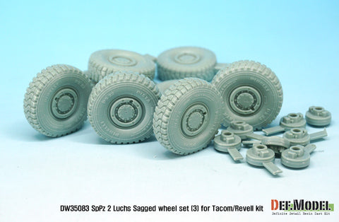 DEFモデル DW35083 1/35 現用 ドイツ SpPz2 ルクス 8輪装甲車 自重変形タイヤセット(3)(ピレリ)(タコム/レベル用)(4種各2個,マスキングシール付き)