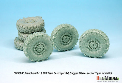 DEFモデル DW35085 1/35 現用 フランス AMX-10RCR 対戦車装輪装甲車 自重変形タイヤセット(タイガーモデル用)(3種各2個,マスキングシール付き)