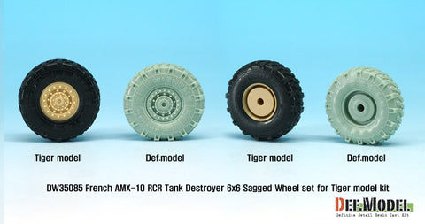 DEFモデル DW35085 1/35 現用 フランス AMX-10RCR 対戦車装輪装甲車 自重変形タイヤセット(タイガーモデル用)(3種各2個,マスキングシール付き)