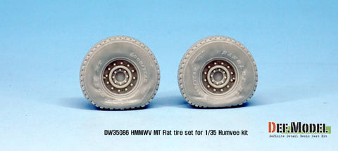 DEFモデル DW35086 1/35 現用 アメリカ ハンビー MT(泥濘地用タイヤ)パンクしたタイヤセット(アカデミー/ブロンコ/タミヤ用)(パンクタイヤ2個,自重変形タイヤ2個+スペアタイヤ1個入り,マスキングシール付き)