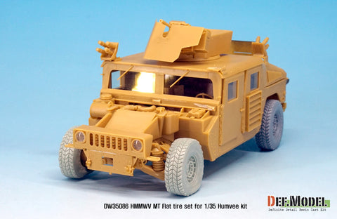 DEFモデル DW35086 1/35 現用 アメリカ ハンビー MT(泥濘地用タイヤ)パンクしたタイヤセット(アカデミー/ブロンコ/タミヤ用)(パンクタイヤ2個,自重変形タイヤ2個+スペアタイヤ1個入り,マスキングシール付き)