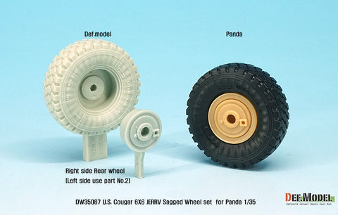DEFモデル DW35087 1/35 現用 アメリカ クーガー 6X6 JERRV(統合型爆発物即応車両) 自重変形タイヤセット(パンダホビー用)(3種各2個+スペアタイヤ2個入り,マスキングシール付き)