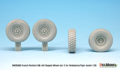 DEFモデル DW35096 1/35 現用 フランス パナール VBL 軽装甲偵察車 自重変形タイヤセット(2)(タイガーモデル/ホビーボス用)(2種各2個,マスキングシール付き)