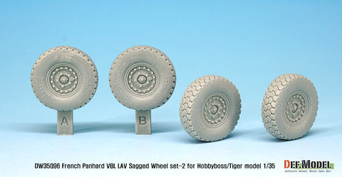 DEFモデル DW35096 1/35 現用 フランス パナール VBL 軽装甲偵察車 自重変形タイヤセット(2)(タイガーモデル/ホビーボス用)(2種各2個,マスキングシール付き)