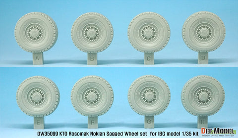DEFモデル DW35099 1/35 現用 ポーランド KTO ロソマク 8輪装甲車 自重変形タイヤセット(ノキアンMPT)(IBG用)(8種各1個入り,マスキングシール付き)