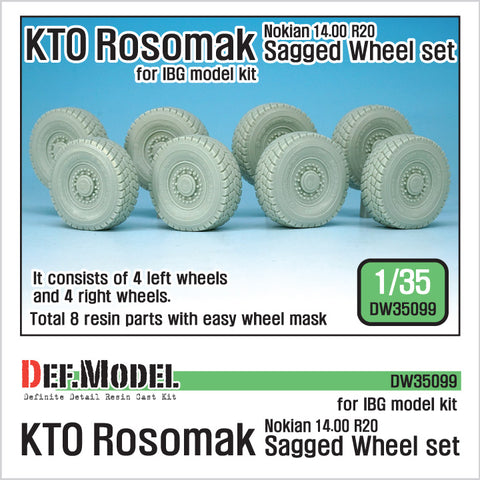 DEFモデル DW35099 1/35 現用 ポーランド KTO ロソマク 8輪装甲車 自重変形タイヤセット(ノキアンMPT)(IBG用)(8種各1個入り,マスキングシール付き)
