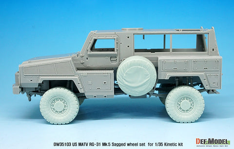 DEFモデル DW35103 1/35 現用 アメリカ RG-31 Mk.5 MRAP 自重変形タイヤセット(キネティック用)(2種各2個+スペアタイヤ2個入り,マスキングシール付き)