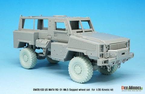 DEFモデル DW35103 1/35 現用 アメリカ RG-31 Mk.5 MRAP 自重変形タイヤセット(キネティック用)(2種各2個+スペアタイヤ2個入り,マスキングシール付き)