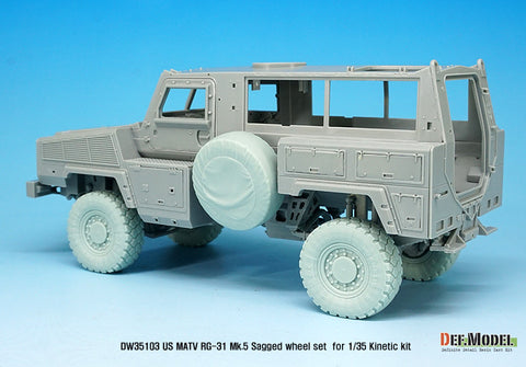 DEFモデル DW35103 1/35 現用 アメリカ RG-31 Mk.5 MRAP 自重変形タイヤセット(キネティック用)(2種各2個+スペアタイヤ2個入り,マスキングシール付き)