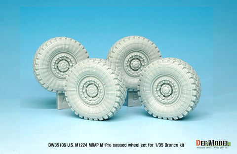 DEFモデル DW35106 1/35 現用 アメリカ M1224 マックスプロ MRAP 自重変形タイヤセット(ブロンコ用)(2種各2個入り,マスキングシール付き)