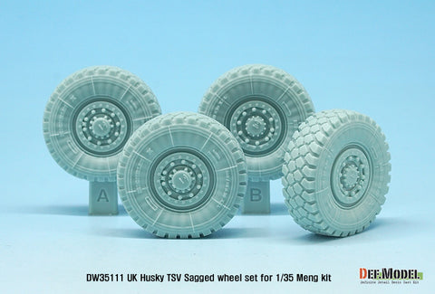 DEFモデル DW35111 1/35 現用 イギリス ハスキー TSV(戦術支援車両) 自重変形タイヤセット(モンモデル用)(2種各2個入り,マスキングシール付き)