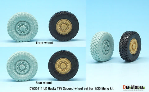 DEFモデル DW35111 1/35 現用 イギリス ハスキー TSV(戦術支援車両) 自重変形タイヤセット(モンモデル用)(2種各2個入り,マスキングシール付き)