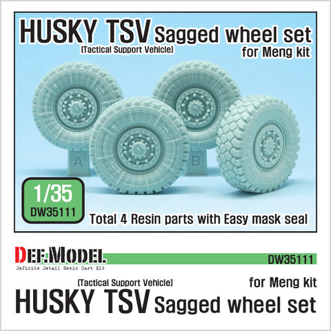 DEFモデル DW35111 1/35 現用 イギリス ハスキー TSV(戦術支援車両) 自重変形タイヤセット(モンモデル用)(2種各2個入り,マスキングシール付き)