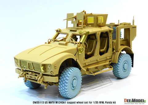 DEFモデル DW35113 1/35 現用 アメリカ M1240A1 MRAP M-ATV 自重変形タイヤセット(16.00xR20)(RFM/パンダホビー用)(2種各2個+スペアタイヤ1個入り,マスキングシール付き)