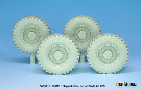 DEFモデル DW35115 1/35 現用 アメリカ HMEE-1 高機動工兵掘削車 自重変形タイヤセット(パンダホビー用)(2種各2個入り,マスキングシール付き)
