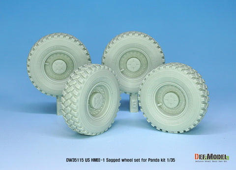 DEFモデル DW35115 1/35 現用 アメリカ HMEE-1 高機動工兵掘削車 自重変形タイヤセット(パンダホビー用)(2種各2個入り,マスキングシール付き)