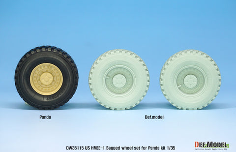 DEFモデル DW35115 1/35 現用 アメリカ HMEE-1 高機動工兵掘削車 自重変形タイヤセット(パンダホビー用)(2種各2個入り,マスキングシール付き)