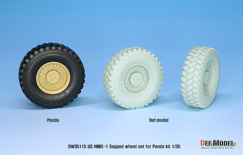 DEFモデル DW35115 1/35 現用 アメリカ HMEE-1 高機動工兵掘削車 自重変形タイヤセット(パンダホビー用)(2種各2個入り,マスキングシール付き)