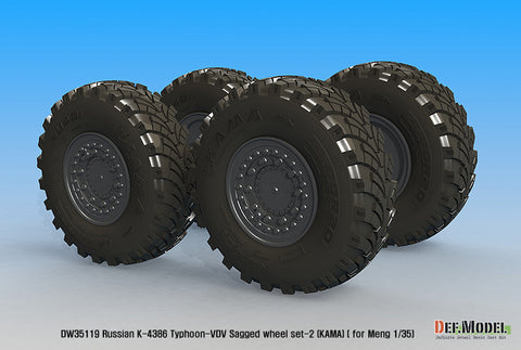 DEFモデル DW35119 1/35 現用 ロシア K-4386 タイフーン VDV(空挺隊)装輪装甲車 自重変形タイヤセット(2)(カマ)(モンモデル用)(4種各1個入り,マスキングシール付き)