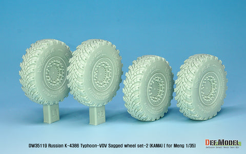 DEFモデル DW35119 1/35 現用 ロシア K-4386 タイフーン VDV(空挺隊)装輪装甲車 自重変形タイヤセット(2)(カマ)(モンモデル用)(4種各1個入り,マスキングシール付き)
