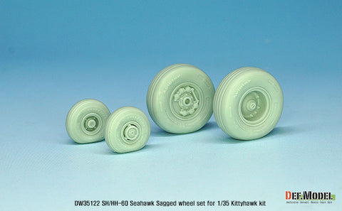 DEFモデル DW35122 1/35 現用 アメリカ SH/HH-60 シーホーク ヘリコプター 自重変形タイヤセット(キティホーク用)(2種各2個入り,マスキングシール付き,エッチングパーツ付き)