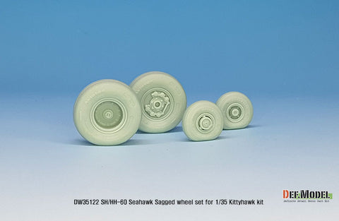 DEFモデル DW35122 1/35 現用 アメリカ SH/HH-60 シーホーク ヘリコプター 自重変形タイヤセット(キティホーク用)(2種各2個入り,マスキングシール付き,エッチングパーツ付き)