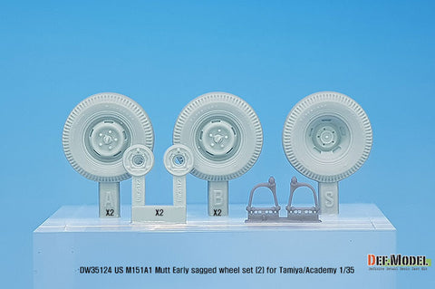 DEFモデル DW35124 1/35 現用 アメリカ M151A1 マット 小型多用途トラック 自重変形タイヤセット”初期型”(2)(民生タイヤ)(タミヤ/アカデミー用)(4個+スペアタイヤ1個入り,マスキングシール付き,レジンパーツ付き)